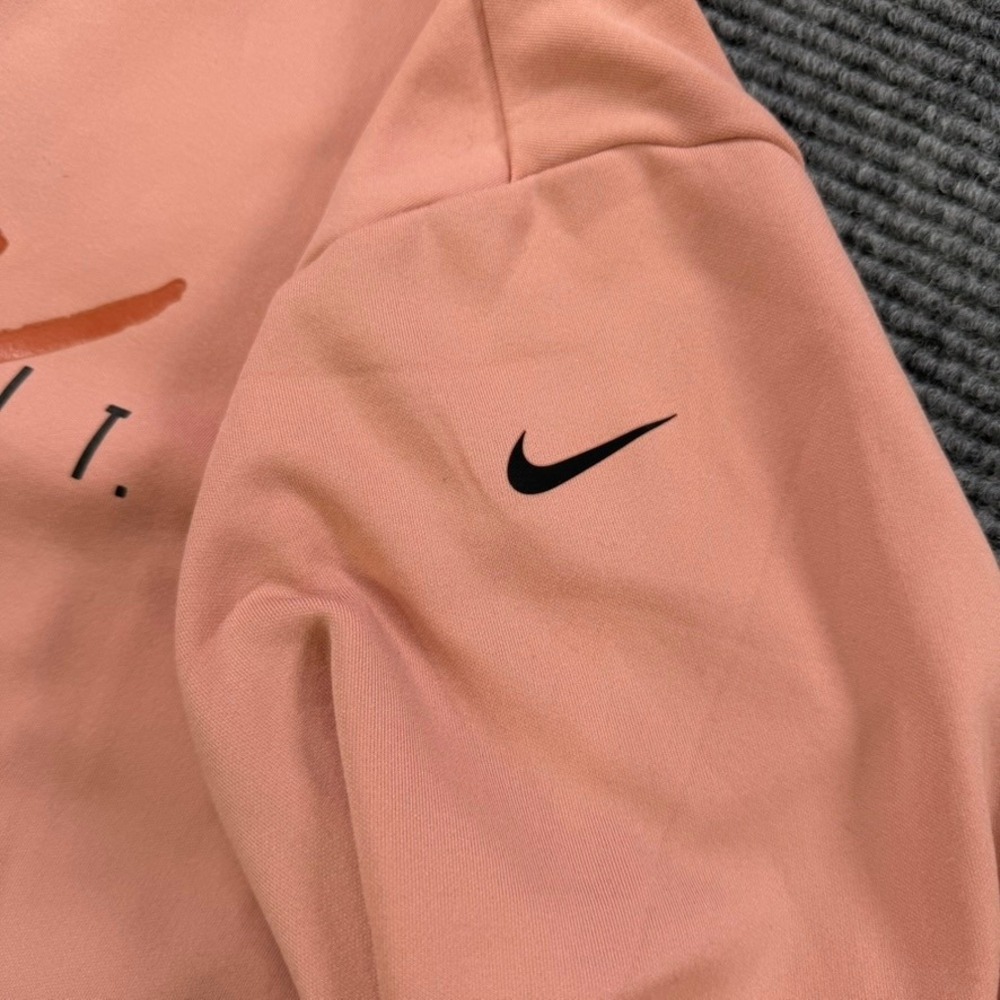 Nike Just Do It Crewneck‎ Sweatshirt Womens Medium Peach Pink Graphic Pullover - Picture 4 of 12